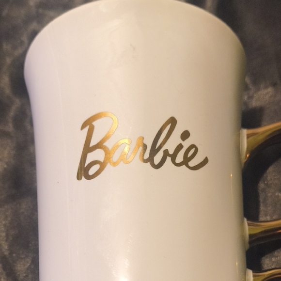 Officially Licensed Limited Edition Barbie Mug with Gold Handle and White Finish - Picture 3 of 7